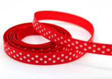 High Quality PPC040  3/8" 9mm Grosgrain Ribbon Printed Polka Dots 50yards/roll Red With Dots 2024 - buy cheap