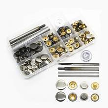 30 set/caja Botón de presión de Metal + cuatro herramientas de ajuste artesanía de cuero costura hardware DIY accesorios de ropa 501 #/503 # 2024 - compra barato