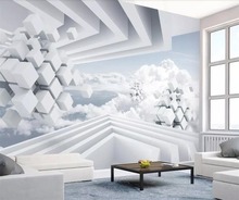 beibehang Custom Wallpaper 3D Photo Mural Creative Abstract Space Blue Sky White Cloud TV Background Wall paper papel de parede 2024 - buy cheap