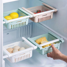 Refrigerador ecológico para cozinha, rack de armazenamento, suporte de prateleira, organizador de gavetas ajustável, economizador de espaço 1 2024 - compre barato