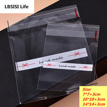 LBSISI Life 100pcs Clear Hand Made Self Adhesive Seal Bakery Bread Plastic Gift Candy Cookie DIY Wedding Snack Bags OEM 2024 - buy cheap