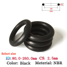Junta de silicona O Ring CS 2,50mm ID80mm-150mm 10 Uds película de sello de goma fluorada o-ring set NBR junta de plástico de aceite y sello de agua 2024 - compra barato