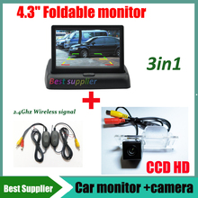 3in1 2.4G wireless signal + CCD HD For Chevrolet Aveo Cruze wagon Opel Mokka Cadillas SRX CTS car rear view camera + car monitor 2024 - buy cheap