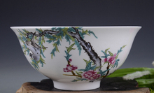 Exquisite Chinese Antique Famille Rose  Porcelain Flowers and Birds Bowl with Qing Dynasty Mark 2024 - buy cheap