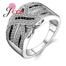 Hot Luxury Women Wedding Engagement Rings 100% 925 Sterling Silver  Jewelry CZ Crystal Ring Vintage Fine Jewelry 2024 - buy cheap