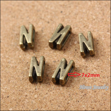 Wholesale 130 pcs Vintage Charms Letter N  Antique bronze Fit Leather leather slide rope bracelet jewelry production 10076 2024 - buy cheap