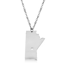 Elfin-collar de acero inoxidable con mapa de Manitoba para mujer, colgante de mapa de Manitoba de Canadá de alta calidad, joyería con mapa 304 2024 - compra barato