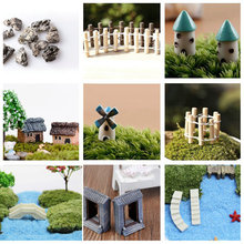 Mini casa de cabana, estatueta de artesanato para decoração de jardim, jardim, fadas em miniatura 2024 - compre barato