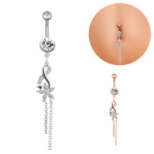 Fashion Luxury Zircon Star Flower Navel Piercing Belly Button Rings Belly Piercing Body Jewelry Sexy Women Ombligo Piercing 2024 - buy cheap