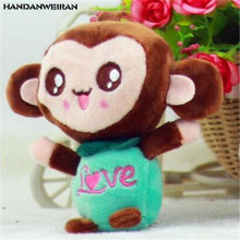 Mono de peluche de 10CM, 1 unidad de Color aleatorio, súper caliente, nuevo, peluche con ventosa, juguete, regalo de boda 2024 - compra barato