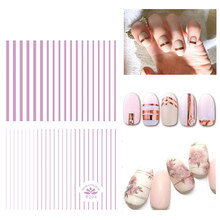 1 sheet Rose Gold Stripe Lines Nail Sticker Silver Nail Tape Sticker Adhesive Striping Decals Manicure Nail Art Decoration 2024 - buy cheap