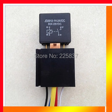 Free shipping (5sets/lot) good quality JD1914(2912) 24v DC 4Pin auto relay 4P heavy duty high current 80A 80amp with socket base 2024 - buy cheap