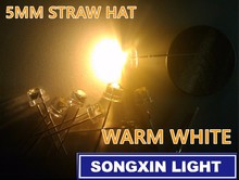 1000pcs 5mm Transparent LED Diode Warm White Ultra Bright 5 mm Straw Hat Clear Lens LED Light Emitting Diode Lamp Through Hole 2024 - buy cheap