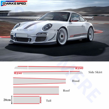 For Porsche 911 Car Whole Body Stickers Door Side Skirt Decals Auto Hood Tail Roof Sticker Customized Text RS40 Sport Stripes 2024 - buy cheap