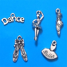 Charm de Ballet Chapado en plata antigua, mezcla de 30 Uds., colección de bailarinas, Balleina de baile, colgante de vestido, fabricación de joyas DIY 2024 - compra barato