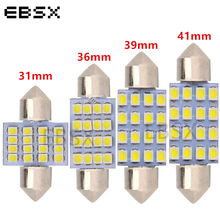 EBSX-bombillas LED para coche con luces, 12V, C5W, 31mm, 36mm, 39mm, 41mm, 1210, 16 SMD, luz trasera de puerta de lectura, cúpula Interior, 30 Uds. 2024 - compra barato