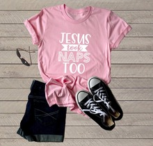 Иисус НПД слишком рубашка Кристиан смешной надписью в уличном стиле; Женская мода гранж tumblr повседневные хлопковые розовые подарки для девочек футболки, топы 2024 - купить недорого