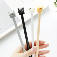10 pcs/lot Creative Cute Cat Student Kids Gel Ink Pens Kawaii 0.5mm Canetas Black Gel Pen for Writing School Office  Stationery 2024 - buy cheap
