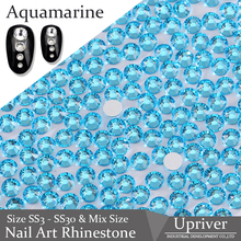 Upriver ss3 - ss30 & Mix Size Aquamarine Flatback Non Hotfix Rhinestones Shiny Loose Stones Nail Art Rhinestones for DIY Nail 2024 - buy cheap