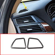 2pcs Carbon Fiber Style ABS Interior Mouldings Car Front Air Conditioning Vent Frame Trim For BMW X5 E70 X6 E71 2008-2013 LHD 2024 - buy cheap