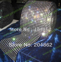 10 ярдов, 18 рядов, черная пластиковая основа, прозрачная сетчатая отделка с SS16, 4 мм прозрачными камнями для «сделай сам», аксессуары для костюмов 2024 - купить недорого