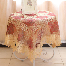 Toalha de mesa estilo europeu de alta qualidade, para casamentos, toalha de mesa, renda transparente, redonda, floral, ct 2024 - compre barato