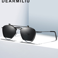 DEARMILIU Unisex Vintage Flip Sunglasses Retro Oval Metal Frame Sun Glasses for Men Women Brand Designer Circle Glasses Oculos 2024 - buy cheap