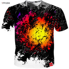 YFFUSHI Male 3d t shirt Fashion Summer T shirt Top Dress Cool Crushed Flame 3d Men High Quality  Hip Hop Tees Plus Size 5XL 2024 - buy cheap