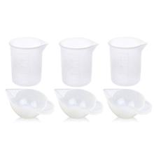 Многоразовые DIY 6 шт Силиконовые антипригарные мерные чашки для смоляных клеевых инструментов для изготовления стаканчиков ручной работы 2024 - купить недорого