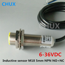 CHUX Индуктивный бесконтактный Сенсор Силовые транзисторы NPN M18 5vdc 24VDC NO + NC 4 провода IM18-5-DNC 5 мм расстояние обнаружения позиционный переключатель 2024 - купить недорого