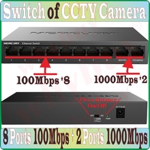 Interruptor de red de cámara de videovigilancia, dispositivo de conexión de red NVR, 10 puertos, 1000Mbps 2024 - compra barato