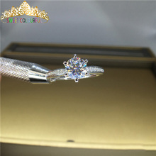 Anillo de diamantes de moissanita de oro de 18K 750Au, VVS de color D con certificado nacional MO-001019, 100% 2024 - compra barato