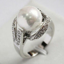 FREE SHIP >>>Pretty 12MM White Shell Pearl Women's Ring size 6-8 2024 - buy cheap
