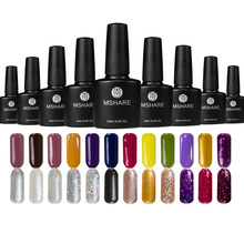 MSHARE 10ML UV Nail Gel Polish Soak Off Led Nail Paint Gel Polishes Gel Lacquer Varnish Manicure Bling Lacquer MS012 2024 - buy cheap