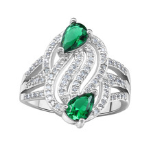 green cute full white zircon special design rings fashion jewelry New engagement rings for women night party Gift 2024 - buy cheap