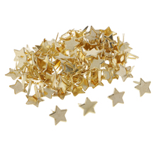 100pcs Gold Metal 14mm Star Head Split Pin Mini Brads Scrapbook Decoration 2024 - buy cheap