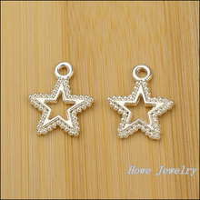 Abalorio de plata brillante con forma de estrella para colgante, accesorio de moda europea, collar y brazaletes, DIY, resultados de joyería de Metal, JC710, 150 Uds., venta al por mayor 2024 - compra barato