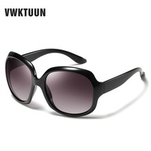 VWKTUUN классические поляризационные солнцезащитные очки для женщин, негабаритные оттенки, черные градиентные очки для вождения, солнцезащитные очки для женщин, большие очки UV400 2024 - купить недорого