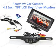 Pantalla a Color TFT LCD de 4,3 pulgadas Monitor de bolsillo de visión trasera + cámara para automóvil de visión trasera para aparcamiento inverso de coche, envío gratis 2024 - compra barato