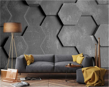 beibehang papel de parede 3d Custom ya black cool modern fashion polygon stereo style TV sofa background wallpaper mural 2024 - buy cheap