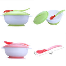 Baby Kids Sucker Bowl Spoon Set Toddler Baby Feeding Eating Food Non slip Two-handed Sucker Bowl and Spoon Baby Feeding Dishes 2024 - buy cheap