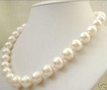 FREE SHIPPING HOT sell new Style >>>>11-12MM AAA SOUTH SEA WHITE PEARL NECKLACE 17" NEW LL008 2024 - buy cheap