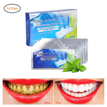 Tiras blanqueadoras de dientes, Gel blanco para el cuidado de la higiene bucal, tiras dobles elásticas para blanqueamiento Dental, 14 unidades 2024 - compra barato