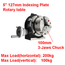 127mm 5" Indexing Plate Rotary table vertical and horizontal with 100mm 4" chuck For CNC Milling Drilling Grinding Machine 2024 - buy cheap