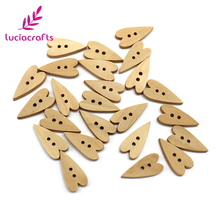 Lucia crafts 6/48pcs  2-Holes Heart Shape Wooden Buttons For Clothing DIY  Sewing Accessories E0117 2024 - buy cheap