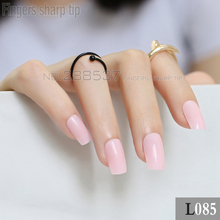 2017 New Nail tablets Selling light pink Long Square head solid color False nails Candy Acrylic Art Decorative 24pcs R27 L085 2024 - buy cheap
