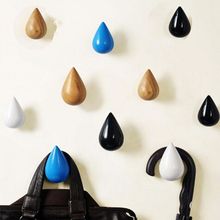 1 Pcs Creative Design Water Drop Shape Wood Wall Hanger Hook Hanger Fitting Room Cloakroom Hook Decoration 2024 - buy cheap