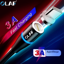 OLAF-Cable magnético de carga rápida 3,0, Micro usb tipo C, 3A, para iPhone, Huawei, Samsung, Xiaomi, LG 2024 - compra barato