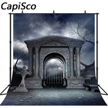 Capisco Halloween Theme Backdrop Mysterious Door Hallowmas Party Decoration Photography Background Customized Photo Studio Prop 2024 - buy cheap