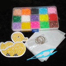 Kit de cuentas de 15 colores para niños, cuentas Hama con plantillas, accesorios para manualidades, rompecabezas 3D, rompecabezas, juguetes educativos, 5mm 2024 - compra barato